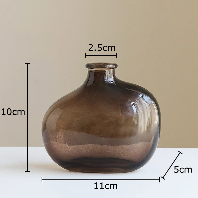 אגרטל זכוכית פיסולי אמורפי | דגם Amber Organic Vase