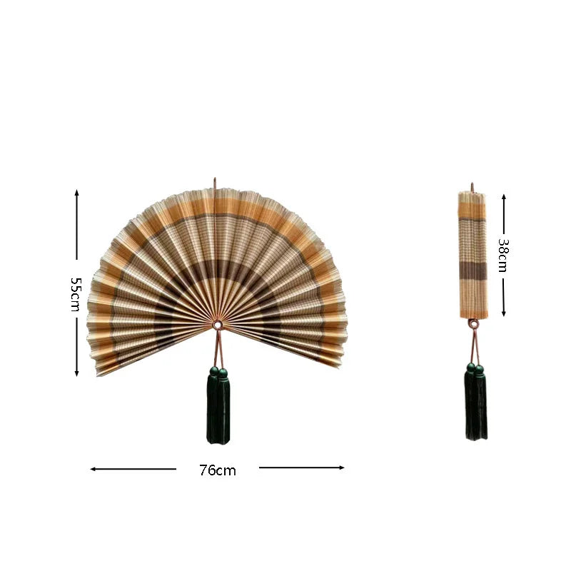 מניפת קיר במבוק ענקית דקורטיבית | דגם Imperial Bamboo Fan