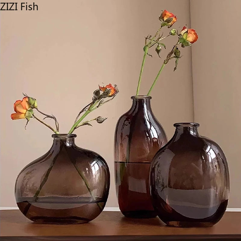 אגרטל זכוכית פיסולי אמורפי | דגם Amber Organic Vase