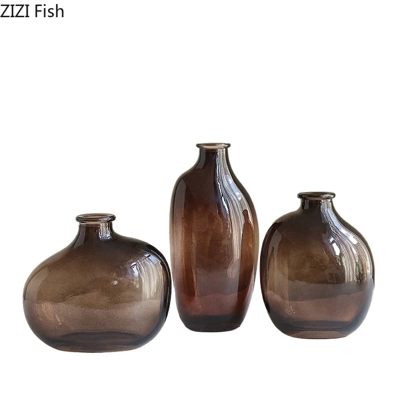 אגרטל זכוכית פיסולי אמורפי | דגם Amber Organic Vase