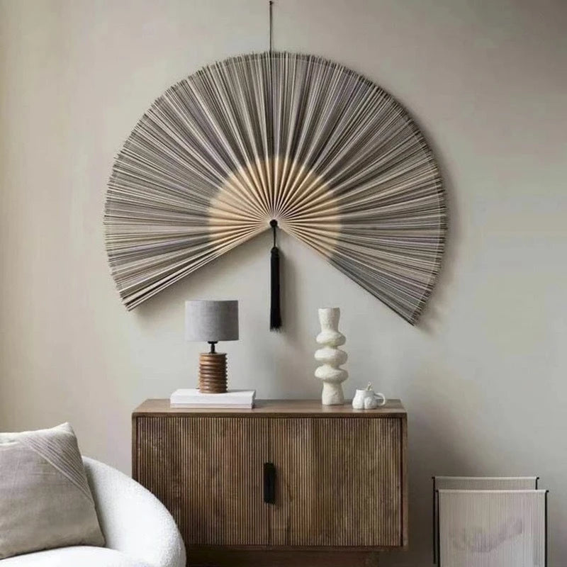 מניפת קיר במבוק ענקית דקורטיבית | דגם Imperial Bamboo Fan