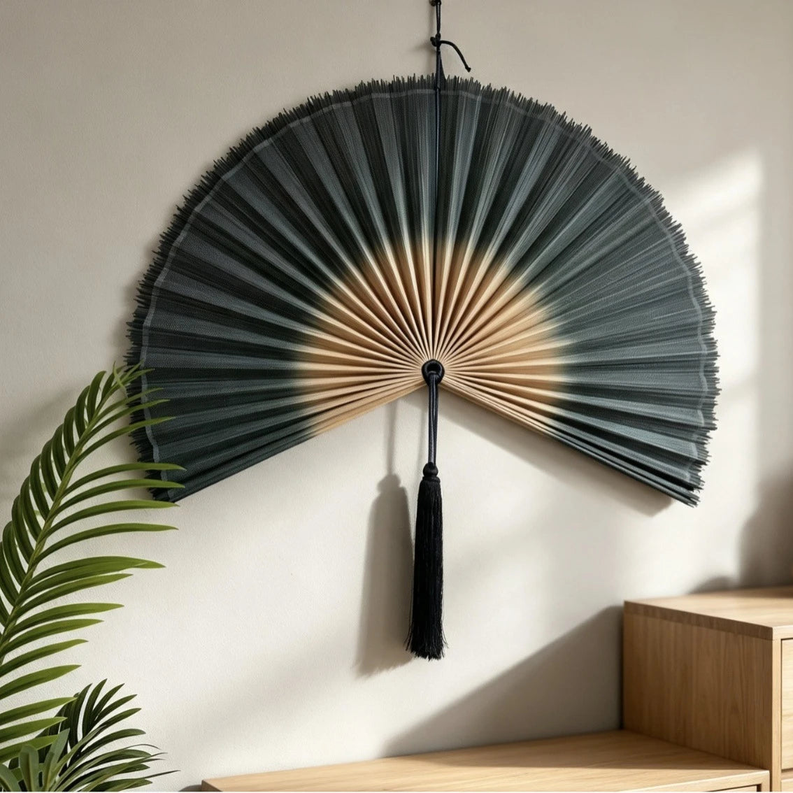 מניפת קיר במבוק ענקית דקורטיבית | דגם Imperial Bamboo Fan