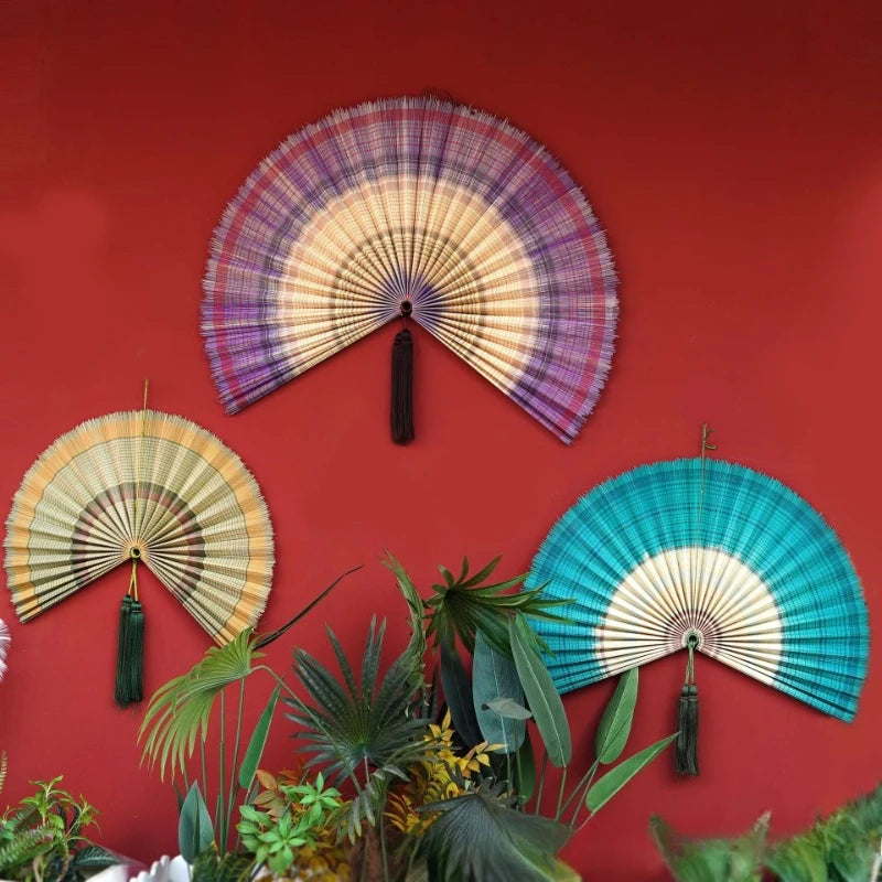 מניפת קיר במבוק ענקית דקורטיבית | דגם Imperial Bamboo Fan