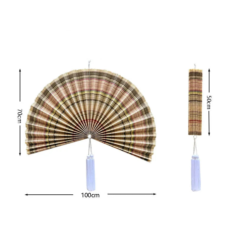 מניפת קיר במבוק ענקית דקורטיבית | דגם Imperial Bamboo Fan