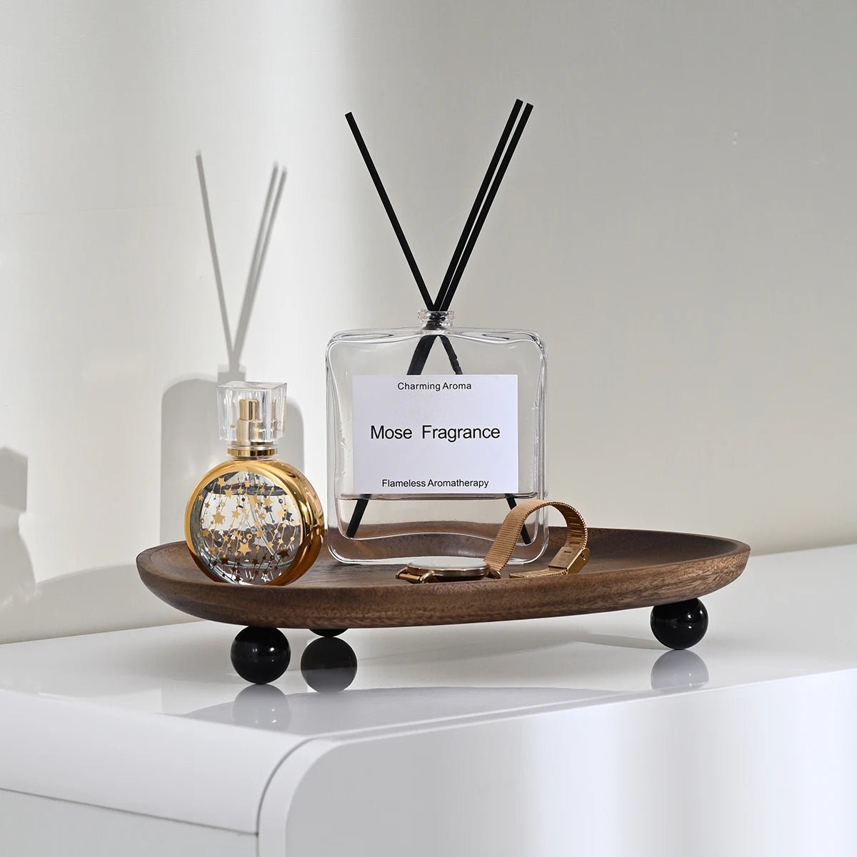 מגש עץ אגוז אורגני דקורטיבי | דגם Organic Walnut Tray - My Store