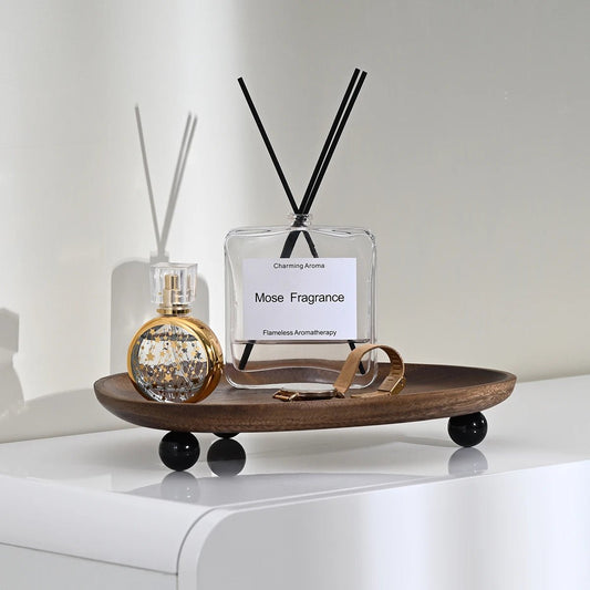 מגש עץ אגוז אורגני דקורטיבי | דגם Organic Walnut Tray - My Store