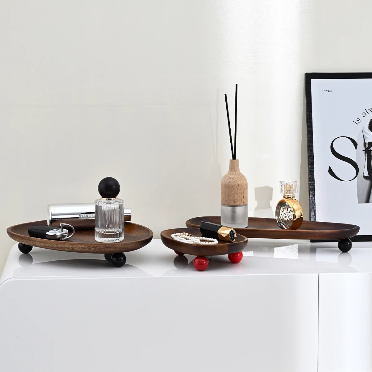 מגש עץ אגוז אורגני דקורטיבי | דגם Organic Walnut Tray - My Store