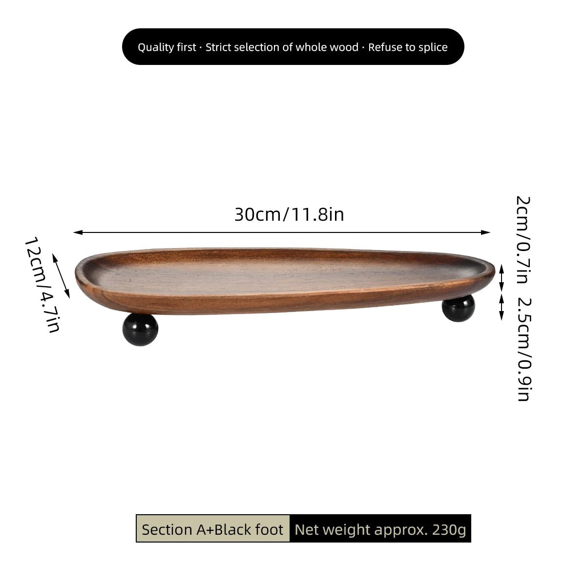 מגש עץ אגוז אורגני דקורטיבי | דגם Organic Walnut Tray - My Store