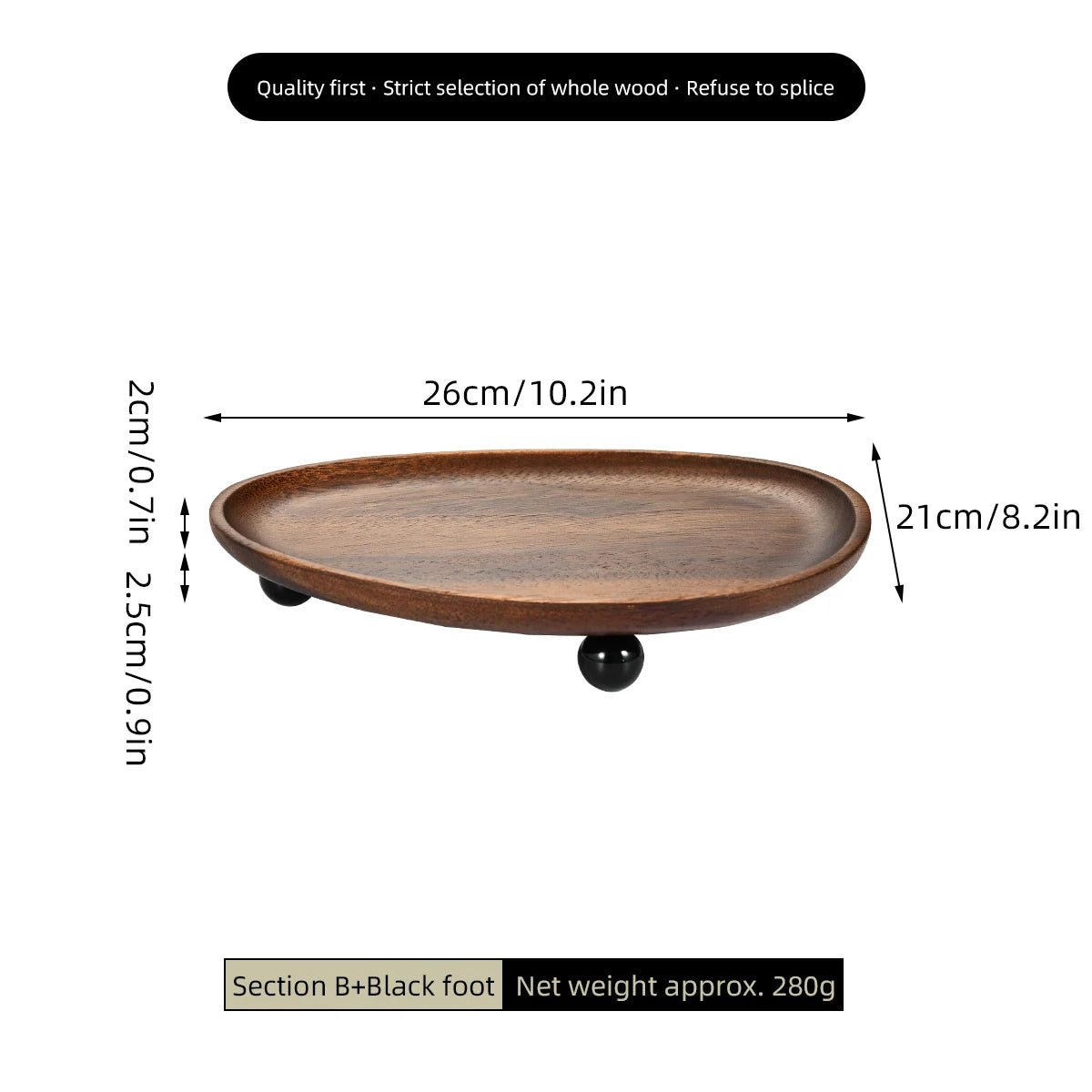 מגש עץ אגוז אורגני דקורטיבי | דגם Organic Walnut Tray - My Store