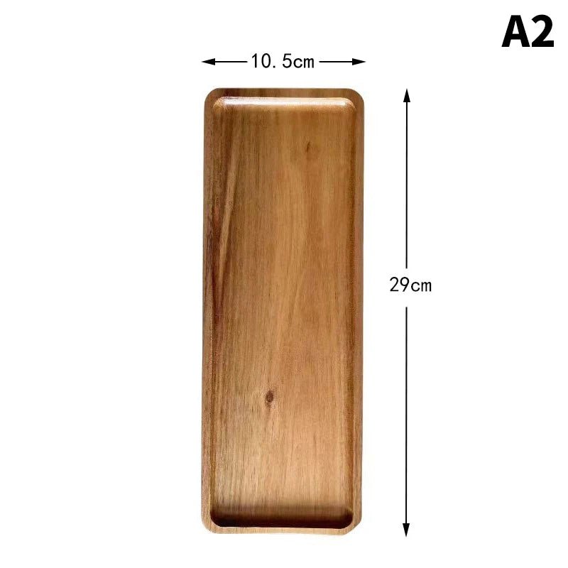 מגש עץ מלא אליפטי בסגנון ג'פנדי | דגם Zen Wood Tray - My Store