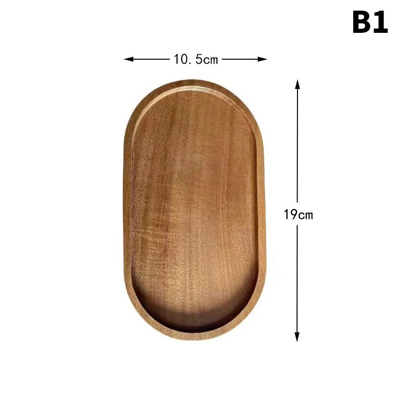מגש עץ מלא אליפטי בסגנון ג'פנדי | דגם Zen Wood Tray - My Store